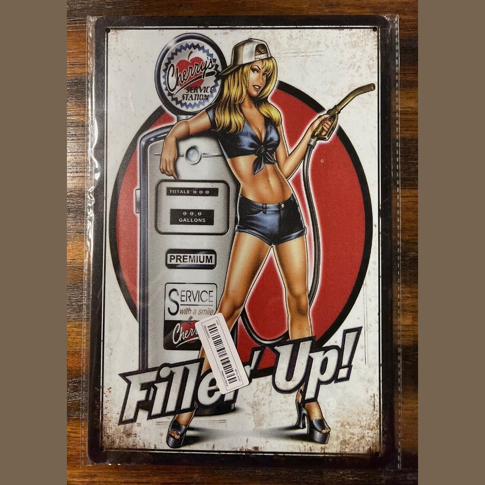 Gas Filler' Up Station Novelty Metal Tin Sign For Cafes, Bars, Pubs, Man Caves Home & Garden:Home Décor:Plaques & Signs Style Your Walls
